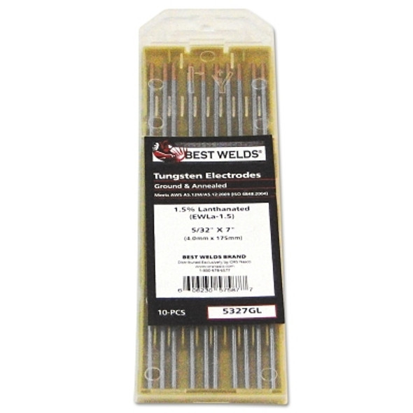 Best Welds Tungsten Electrode, 1.5% Lanthanated, 7 in, Size .040 (1 PK / PK)