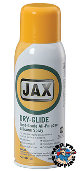 JAX #108 DRY-GLIDE FOOD GRADE SILICONE Multi-Purpose, 10 oz., (12 CANS/CS)