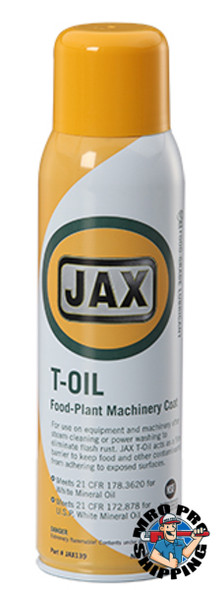JAX #139 T-OIL FOOD PLANT MACHINERY COATING USDA / NSF H1, 11 oz. Aerosol, (1 CAN/EA)