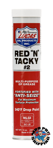 Lucas Oil Red "N" Tacky Grease NLGI #2 -30 Pack, 14.0 oz net (30 BTL / CS)