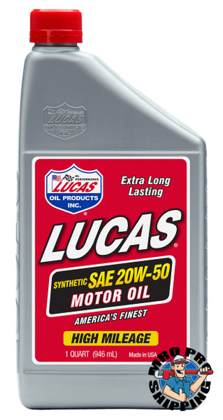 Lucas Oil Synthetic SAE 20W-50 Motor Oil, 1 Quart (6 BTL / CS)