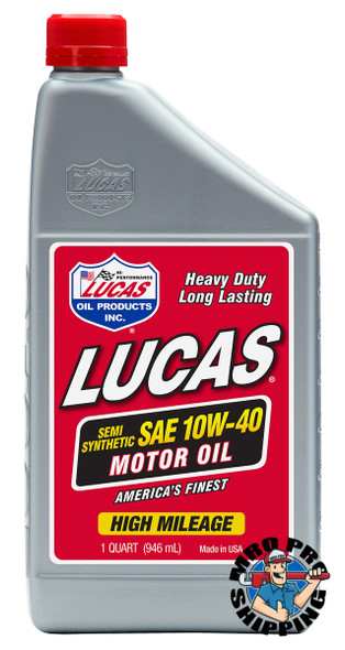 Lucas Oil Semi-Synthetic SAE 10W-40 Motor Oil, 1 Quart (6 BTL / CS)