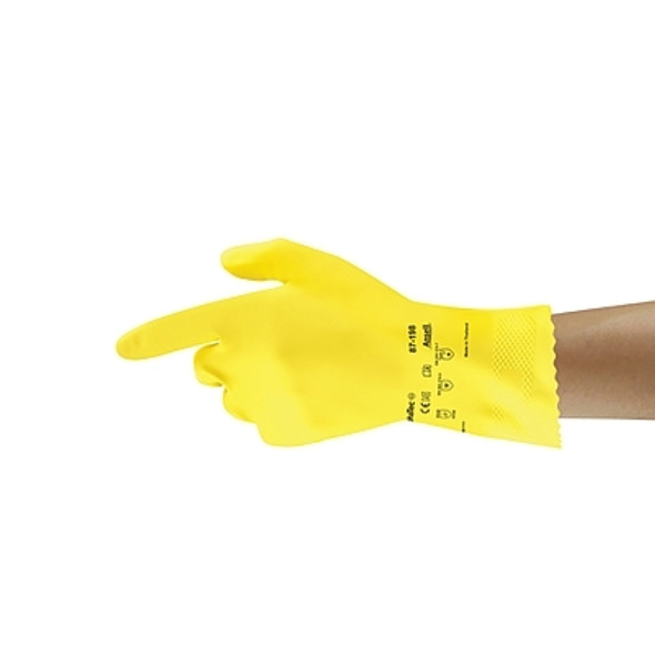 Latex Chemical Resistant Gloves, Size 9, Natural Rubber Latex (12 PR / DZ)