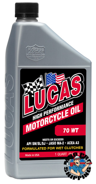 Lucas Oil 70 wt. Motorcycle Oil, 1 Quart (6 BTL / CS)