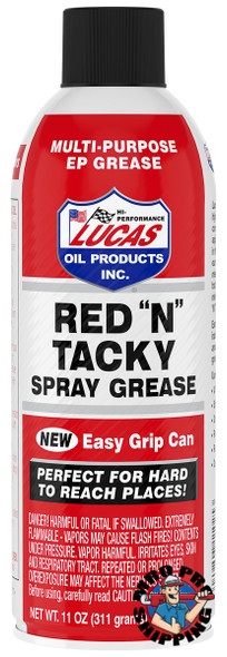 Lucas Oil Red N Tacky Spray Grease, 11 fl oz. (12 BTL / CS)