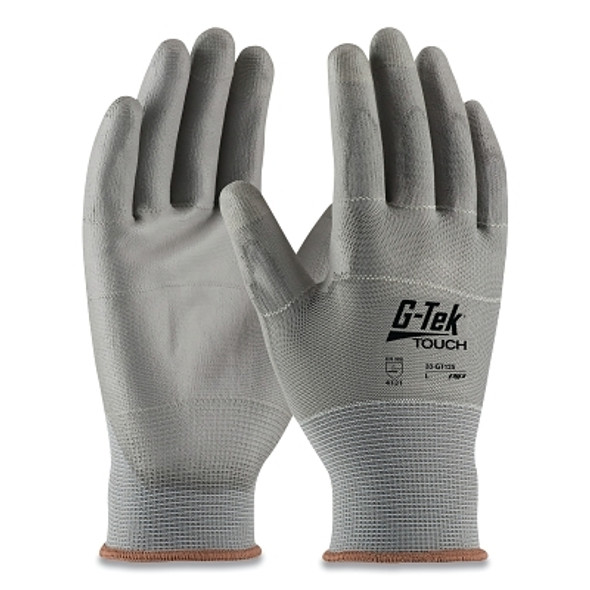 G-Tek TouchSeamless Knit Nylon/Polyester Gloves, Polyurethane, Medium, Gray (12 PR / DZ)