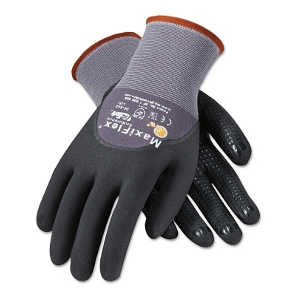 MaxiFlex Endurance Gloves, Small, Black/Gray, Palm, Finger and Knuckle Coated (12 PR / DZ)