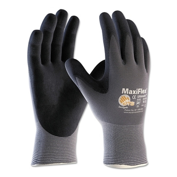 MaxiFlex Ultimate Nitrile Coated Micro-Foam Grip Gloves, Large, Black/Gray (12 PR / DZ)