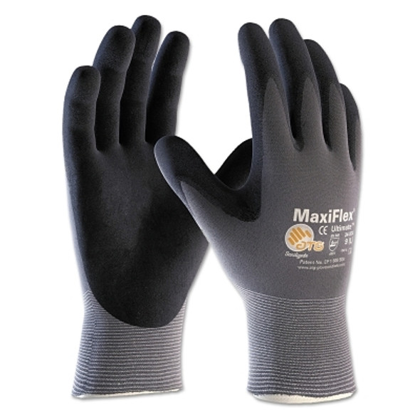 MaxiFlex Ultimate Nitrile Coated Micro-Foam Grip Gloves, 2X-Large, Black/Gray (12 PR / DZ)