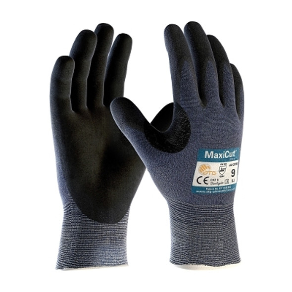 MaxiCut UltraSeamless Knit Engineered Yarn Gloves, Large, Black/Blue (72 PR / CA)