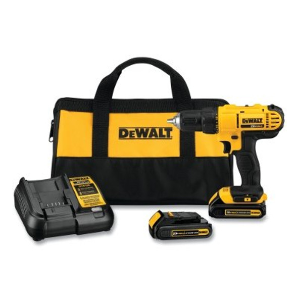 DeWalt 20V MAX* Lithium Ion Compact Drill/Driver Kits, DCD771 1/2 in Drill Driver, 20 V (1 EA / EA)