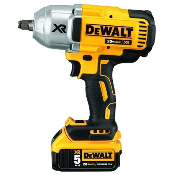 DeWalt 20V MAX* XR Brushless High Torque 1/2 in Impact Wrench Kit, Hog Ring Anvil, (2) 5.0 Ah Batteries (1 EA / EA)