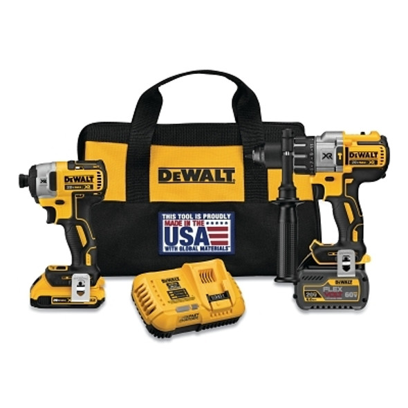 DeWalt FLEXVOLT Cordless Hammerdrill & Impact Driver 6.0 Ah/2.0 Ah Combo Kit (1 EA / EA)