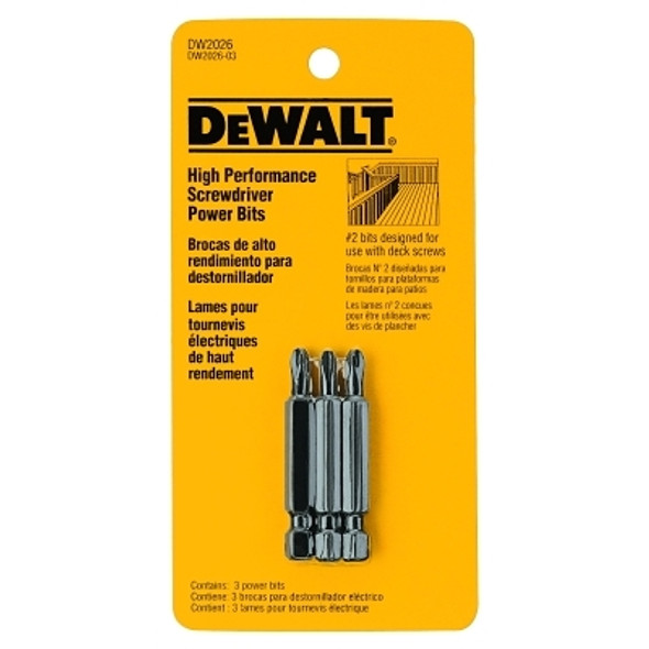 DeWalt Screwdriver Bits, #2, 2 in Deck Bits, 3 Pack (3 BIT / PKG)