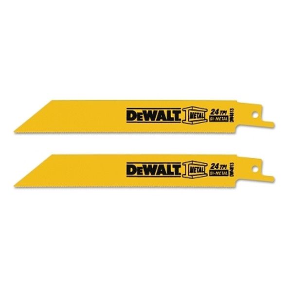 DeWalt Metal Cutting Reciprocating Saw Blades, 6 in, 24 TPI, Straight Back, 5/PK (5 EA / PKG)