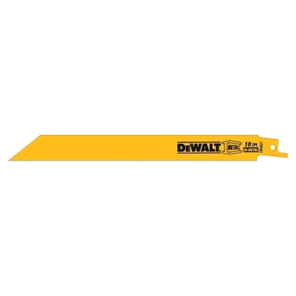 DeWalt Metal Cutting Reciprocating Saw Blades, 8 in, 18 TPI, Straight Back, 5/PK (5 EA / PKG)