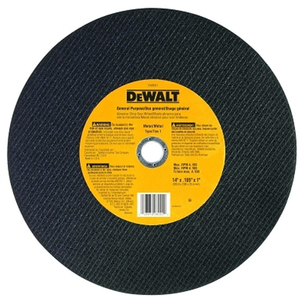 DeWalt Type 1 - Cutting Wheel, 14 in, 1 in Arbor, A24R, 4,400 RPM, General Purpose (10 EA / BOX)