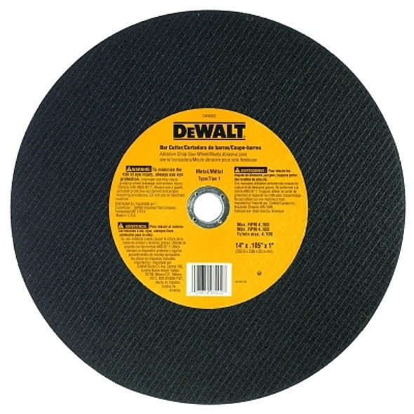 DeWalt Type 1 - Cutting Wheel, 14 in, 1 in Arbor, A24R, 4,300 rpm, Bar Cutter (1 EA / EA)