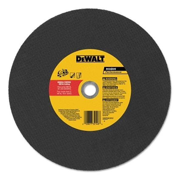 DeWalt High Speed Wheels, 14 in, 20 mm Arbor, A24R, 5,500 rpm, Metal Cutting (10 EA / BX)