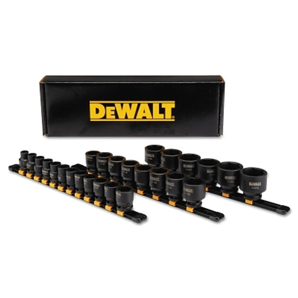 DeWalt 26 Piece Metric Impact Socket Sets, 1/2 in Drive, 6 Point (1 ST / ST)