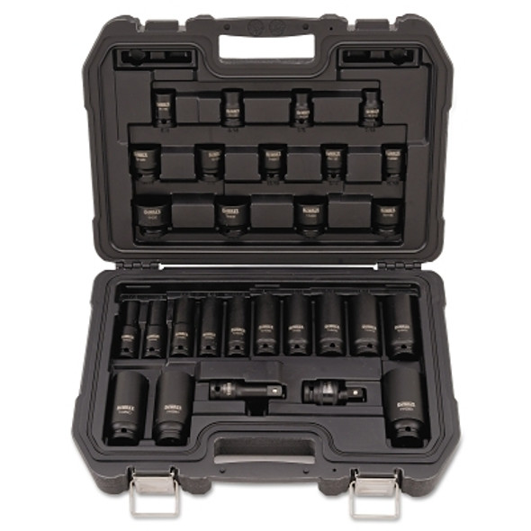 DeWalt 28 Piece Standard & Deep Impact Socket Sets, 1/2 in Drive, 6 Point, Inch (1 ST / ST)