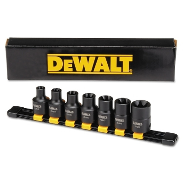 DeWalt 7 Piece Internal Torx Impact Socket Sets, 1/2 in Drive, Metric (1 ST / ST)