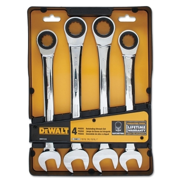 DeWalt 4 Piece Ratcheting Combo Wrench Set, SAE (2 ST / CA)