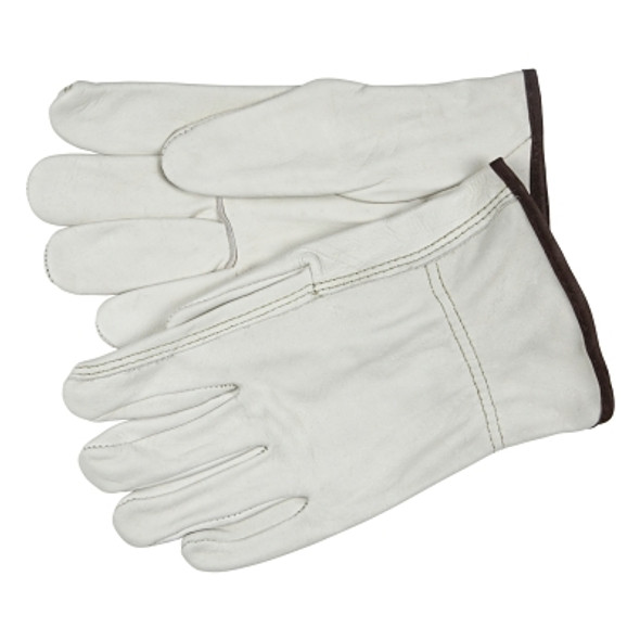 Industry Grade Unlined Grain Cow Leather Driver Gloves, Medium, Beige (12 PR / DZ)