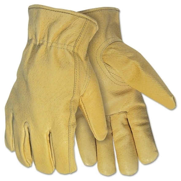 Pigskin Drivers Gloves, Grain Pigskin Leather, Medium, Gold (12 PR / DZ)
