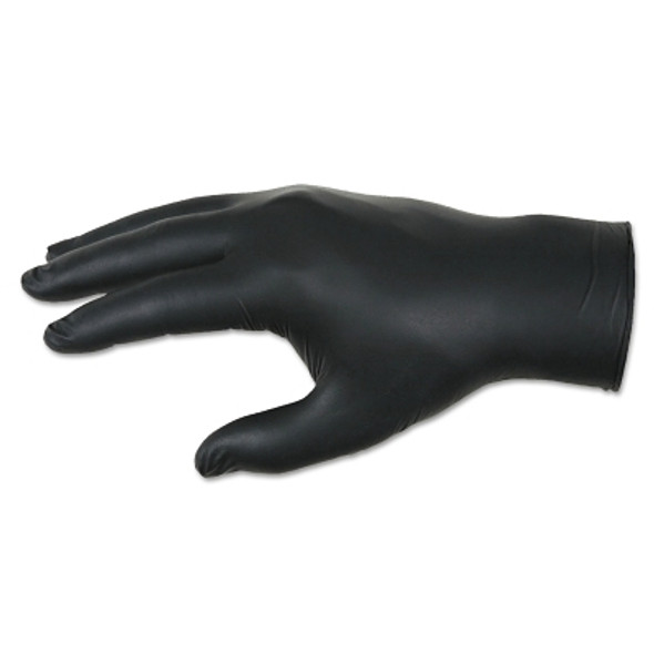 Nitrile Disposable Gloves, NitriShield Stealth, Rolled Cuff, Unlined, X-Large, Black, 3 mil Thick (10 BX / CA)