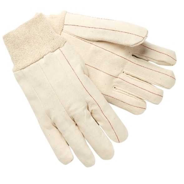 Double-Palm Hot Mill Gloves, Large, White, Knit-Wrist Cuff (12 PR / DOZ)
