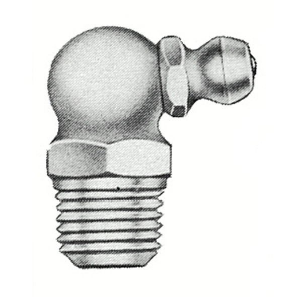 Alemite Hydraulic Fitting, Elbow - 90°, 27/32 in L, Male/Male, 1/8 in (PTF) (1 EA / EA)