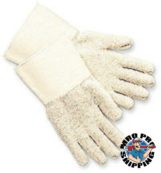 MCR Safety Terrycloth Gloves, Natural, Gauntlet Cuff (12 PR/EA)