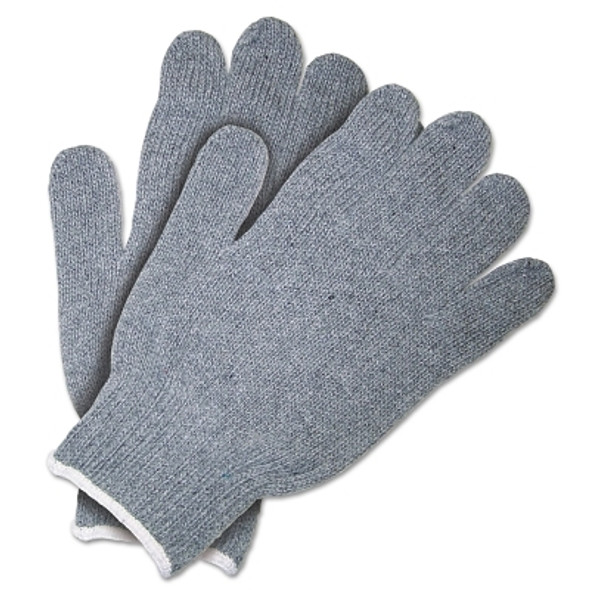 Heavy Weight String Knit Gloves, Small, Knit-Wrist, Gray (12 PR / DOZ)