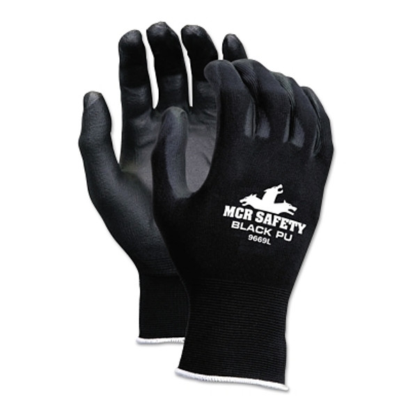 PU Coated Gloves, Large, Black (12 PR / DZ)
