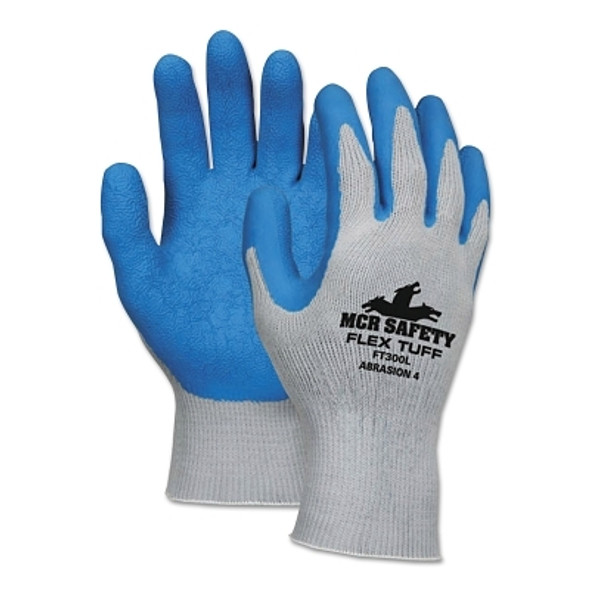 Flex Tuff Latex Dipped Gloves, X-Large, Blue/Gray/Green (12 PR / DZ)