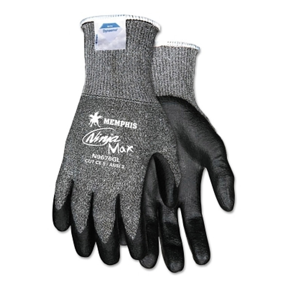 Ninja Max Bi-Polymer Coated Palm Gloves, Medium, Black/Gray (1 PR / PR)