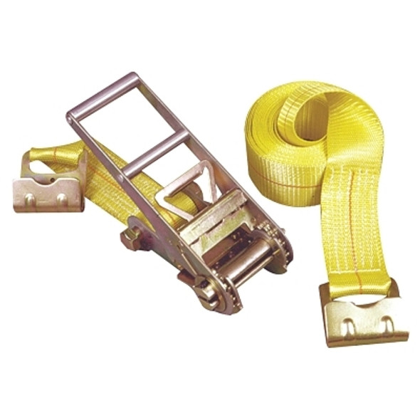 Keeper Ratchet Tie-Down Straps, Flat Hooks, 3 in W, 27 ft L, 15,000 lb Capacity (1 EA / EA)