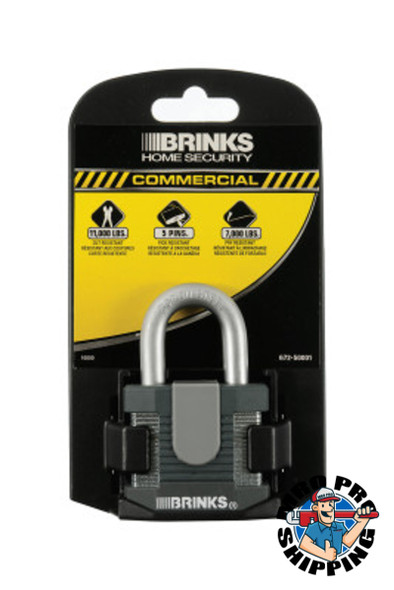 Keeper Brinks Home Security Commercial Steel Padlocks, 3/8" Dia., Black/Gray, 6/PK (4 EA/EA)