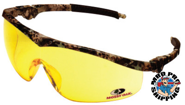 MCR Safety Mossy Oak Safety Glasses, Amber Lens, Duramass Scratch-Resistant (1 EA/EA)