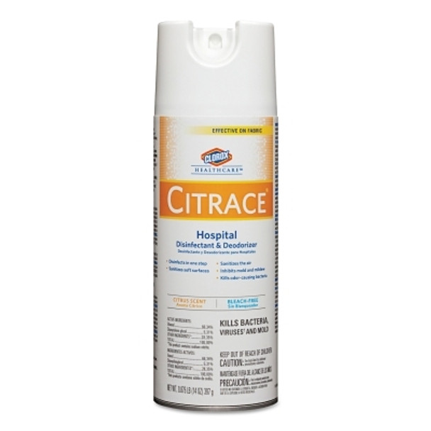 Clorox Healthcare Citrace Hospital Disinfectant & Deodorizer, Citrus, 14oz Aerosol (12 EA / CT)