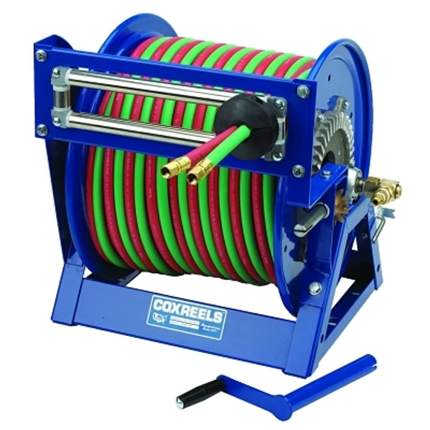 Coxreels Large Capacity Welding Reel, 3/8 I.D. 2/3 in. O.D. x 100ft, Hand Crank Dual Hose (1 EA / EA)