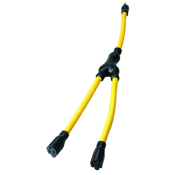 Southwire Adapters, Y-Adapter, 2 Outlets, 3 1/2 in, Yellow (12 EA / CTN)