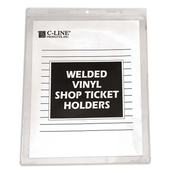C-Line Products, Inc. Welded Vinyl Shop Ticket Holders, 8-1/2 x 11, 50 per box, Clear (1 BX / BX)