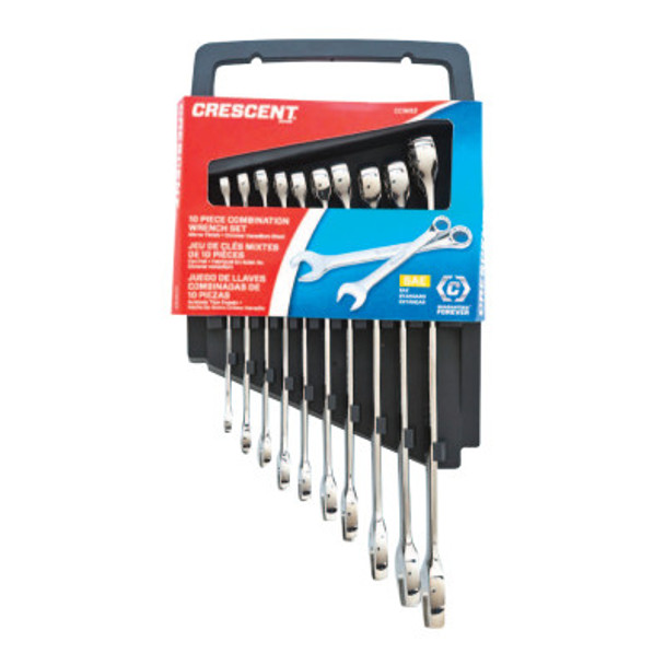 10 Piece SAE Combination Wrench Sets, 12 Points, SAE (1 ST / ST)