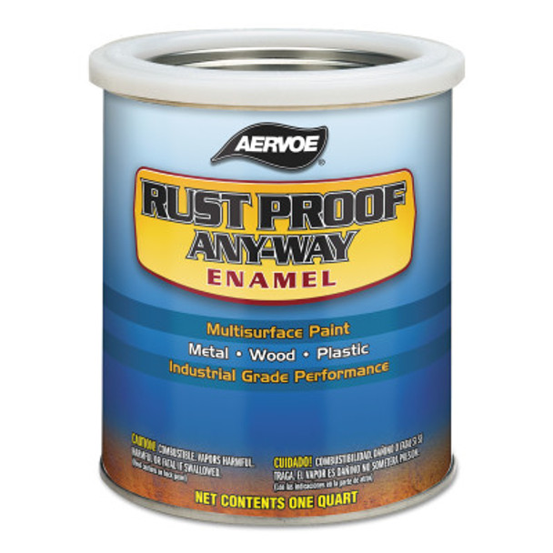 Aervoe Industries Any-Way RustProof Enamels, 1 qt Can, Safety Blue, High-Gloss (4 CA/EA)