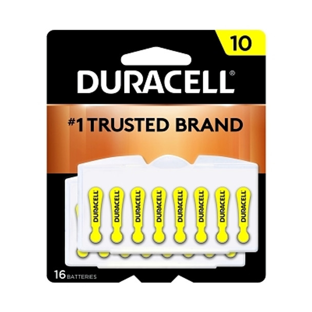 Duracell Button Cell Battery, Hearing Aid, #10, 16PK (384 EA / CA)