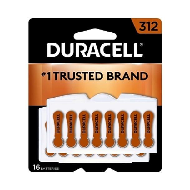 Duracell Button Cell Battery, Hearing Aid, #312, 16PK (576 EA / CA)