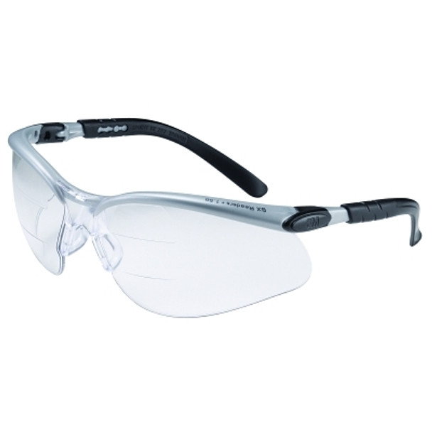 BX Safety Eyewear, +1.5 Diopter Polycarbon Anti-Fog Lenses, Silver/Black Frame (1 EA)