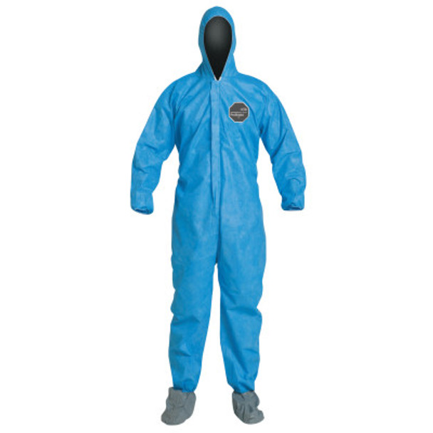 Proshield 10 Coveralls Blue with Attached Hood and Boots, Blue, 3X-Large (25 EA / CA)